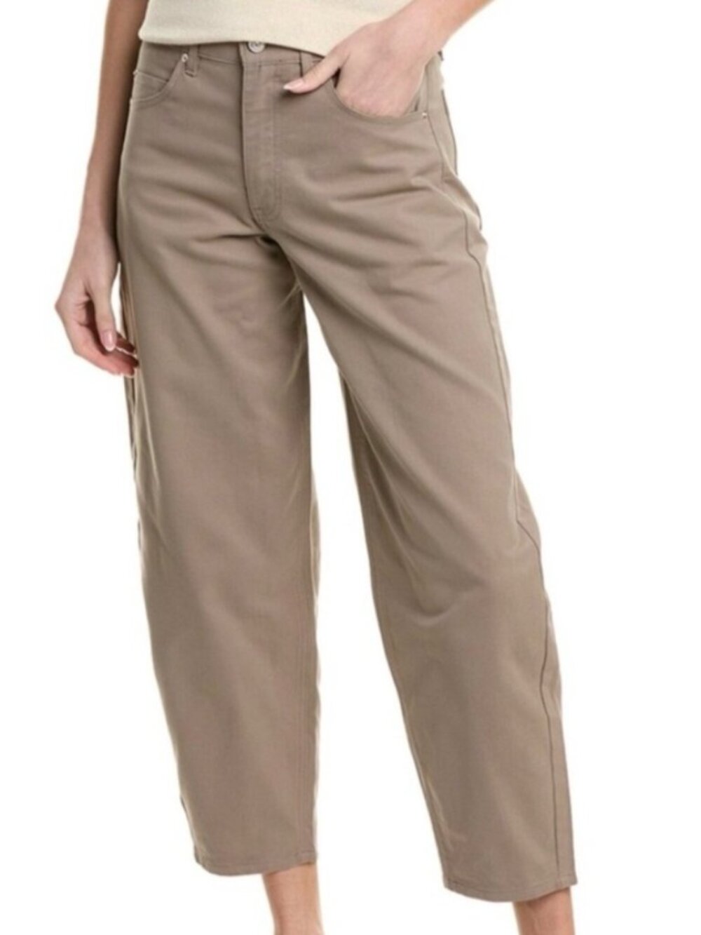 New Splendid Carson Womens Barrel Leg Pant Casual Grunge Pockets Size M Tan